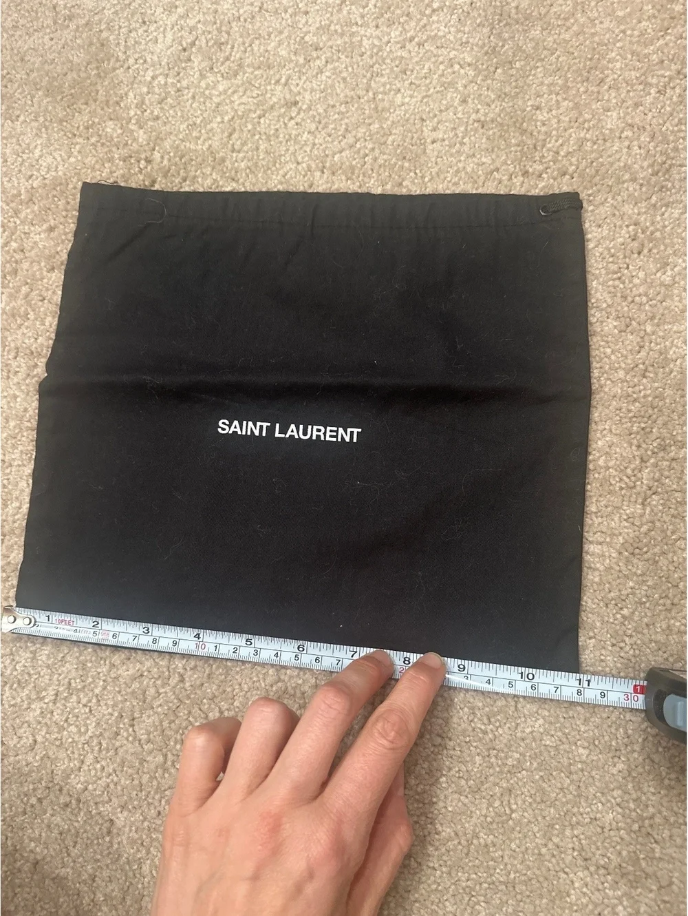 (3)Saint Laurent Black Dust Bag with White Logo